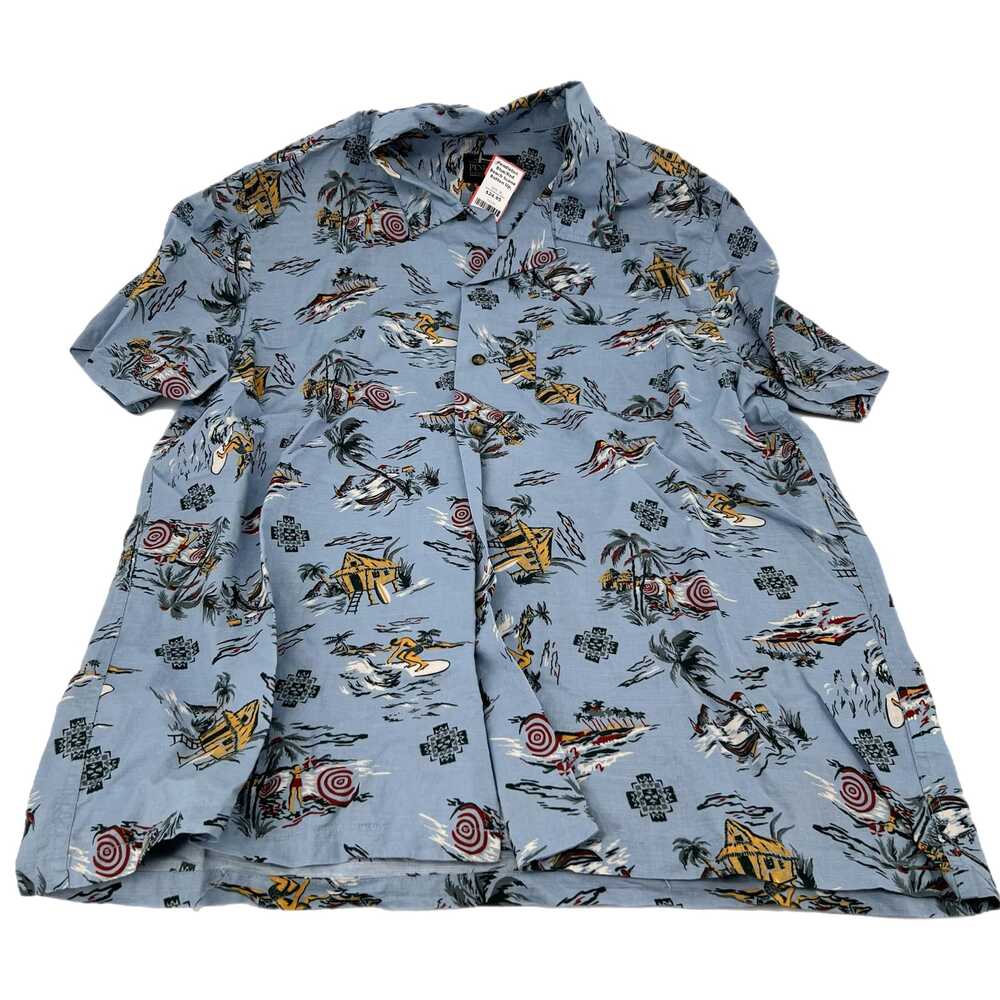 Pendleton Blue/Red Beach Scene Button-Up Shirt | Men’s XL